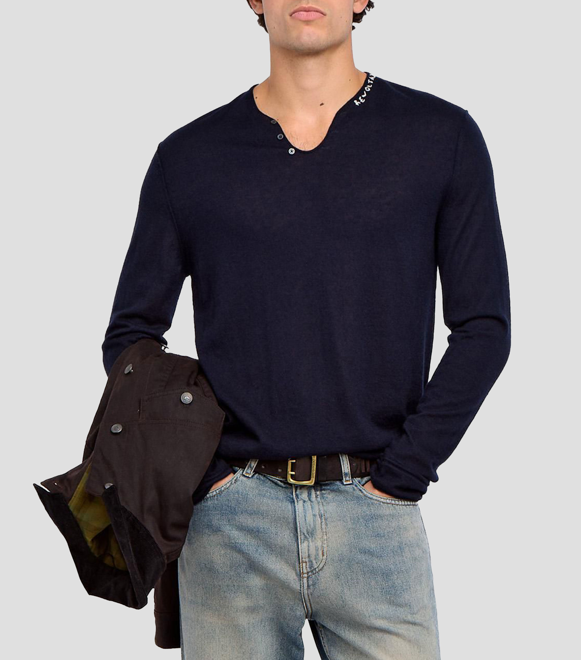 Suéter cuello V Hombre